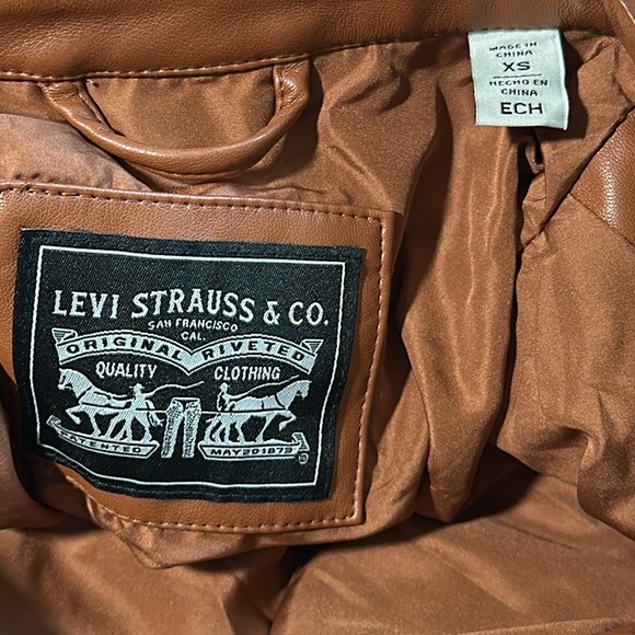 Levi’s Brown Faux Leather Belted Shirt Jacket - Picture 7 of 8